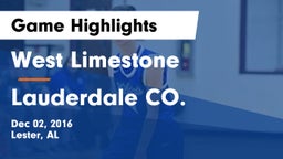 West Limestone  vs Lauderdale CO. Game Highlights - Dec 02, 2016