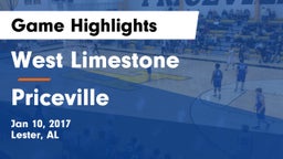 West Limestone  vs Priceville  Game Highlights - Jan 10, 2017