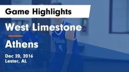 West Limestone  vs Athens  Game Highlights - Dec 20, 2016