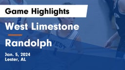 West Limestone  vs Randolph  Game Highlights - Jan. 5, 2024