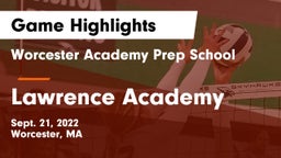 Worcester Academy Prep School vs Lawrence Academy Game Highlights - Sept. 21, 2022