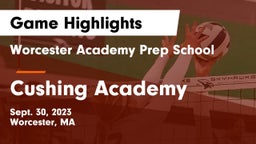 Worcester Academy Prep School vs Cushing Academy  Game Highlights - Sept. 30, 2023