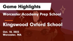 Worcester Academy Prep School vs Kingswood Oxford School Game Highlights - Oct. 18, 2023