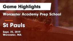 Worcester Academy Prep School vs St Pauls Game Highlights - Sept. 25, 2019