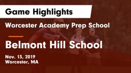 Worcester Academy Prep School vs Belmont Hill School Game Highlights - Nov. 13, 2019