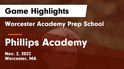 Worcester Academy Prep School vs Phillips Academy Game Highlights - Nov. 2, 2022