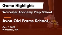 Worcester Academy Prep School vs Avon Old Farms School Game Highlights - Oct. 7, 2023