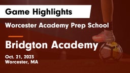 Worcester Academy Prep School vs Bridgton Academy Game Highlights - Oct. 21, 2023