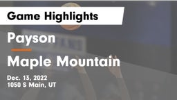 Payson  vs Maple Mountain  Game Highlights - Dec. 13, 2022