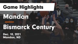 Mandan  vs Bismarck Century  Game Highlights - Dec. 10, 2021