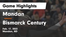 Mandan  vs Bismarck Century  Game Highlights - Feb. 17, 2022