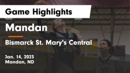 Mandan  vs Bismarck St. Mary's Central  Game Highlights - Jan. 14, 2023
