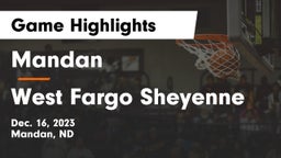 Mandan  vs West Fargo Sheyenne  Game Highlights - Dec. 16, 2023