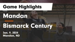 Mandan  vs Bismarck Century  Game Highlights - Jan. 9, 2024