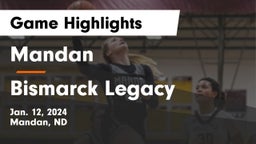 Mandan  vs Bismarck Legacy  Game Highlights - Jan. 12, 2024