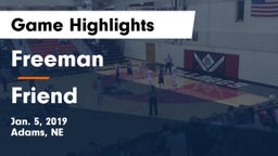 Freeman  vs Friend  Game Highlights - Jan. 5, 2019