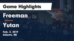 Freeman  vs Yutan  Game Highlights - Feb. 2, 2019