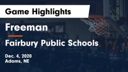Freeman  vs Fairbury Public Schools Game Highlights - Dec. 4, 2020