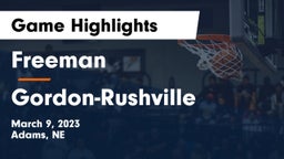 Freeman  vs Gordon-Rushville  Game Highlights - March 9, 2023