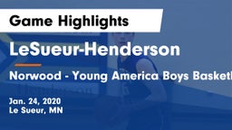 LeSueur-Henderson  vs Norwood - Young America  Boys Basketball Game Highlights - Jan. 24, 2020