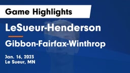 LeSueur-Henderson  vs Gibbon-Fairfax-Winthrop  Game Highlights - Jan. 16, 2023