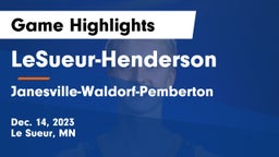 LeSueur-Henderson  vs Janesville-Waldorf-Pemberton  Game Highlights - Dec. 14, 2023