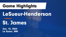 LeSueur-Henderson  vs St. James  Game Highlights - Jan. 15, 2024