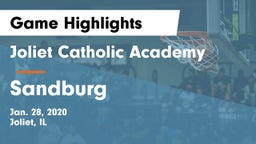 Joliet Catholic Academy  vs Sandburg  Game Highlights - Jan. 28, 2020