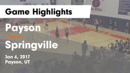 Payson  vs Springville  Game Highlights - Jan 6, 2017