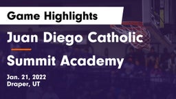 Juan Diego Catholic  vs Summit Academy  Game Highlights - Jan. 21, 2022