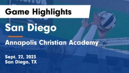 San Diego  vs Annapolis Christian Academy Game Highlights - Sept. 22, 2023