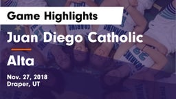 Juan Diego Catholic  vs Alta  Game Highlights - Nov. 27, 2018