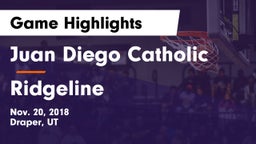 Juan Diego Catholic  vs Ridgeline  Game Highlights - Nov. 20, 2018