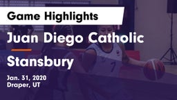 Juan Diego Catholic  vs Stansbury  Game Highlights - Jan. 31, 2020
