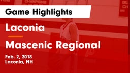 Laconia  vs Mascenic Regional Game Highlights - Feb. 2, 2018