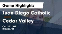 Juan Diego Catholic  vs Cedar Valley  Game Highlights - Oct. 10, 2019
