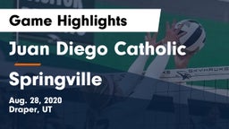 Juan Diego Catholic  vs Springville  Game Highlights - Aug. 28, 2020