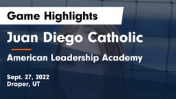 Juan Diego Catholic  vs American Leadership Academy  Game Highlights - Sept. 27, 2022