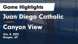 Juan Diego Catholic  vs Canyon View  Game Highlights - Oct. 8, 2022