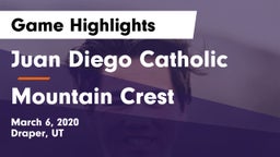 Juan Diego Catholic  vs Mountain Crest  Game Highlights - March 6, 2020