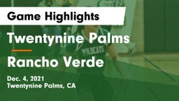 Twentynine Palms  vs Rancho Verde  Game Highlights - Dec. 4, 2021