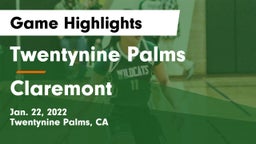 Twentynine Palms  vs  Claremont Game Highlights - Jan. 22, 2022