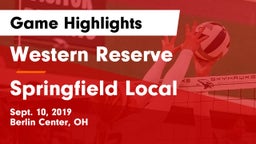 Western Reserve  vs Springfield Local  Game Highlights - Sept. 10, 2019