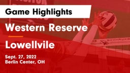 Western Reserve  vs Lowellvile Game Highlights - Sept. 27, 2022