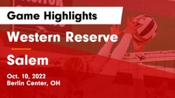 Western Reserve  vs Salem Game Highlights - Oct. 10, 2022