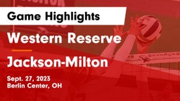 Western Reserve  vs Jackson-Milton  Game Highlights - Sept. 27, 2023