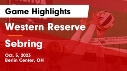 Western Reserve  vs Sebring  Game Highlights - Oct. 5, 2023