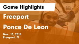 Freeport  vs Ponce De Leon Game Highlights - Nov. 13, 2018