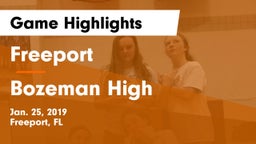 Freeport  vs Bozeman High Game Highlights - Jan. 25, 2019