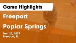 Freeport  vs Poplar Springs Game Highlights - Jan. 20, 2023
